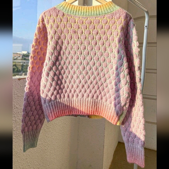 Privé Casual Mixed Fabric Cardigan, Random Yarn Color, Autumn/Winter - Picture 2 of 4